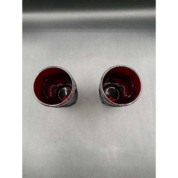 1876 Cape Cod Collection Tall Beverage Glass Set-Avon Ruby Red Glass - Picture 4 of 10